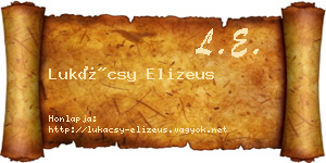 Lukácsy Elizeus névjegykártya